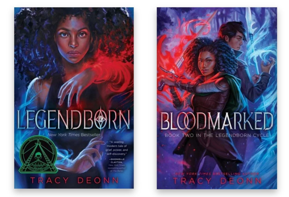 The books Legendborn and Bloodmarked by Tracy Deonn